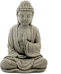 Blessing Buddha Statue: Durable Solid Stone with Distressed Texture. Unique Home Décor, Garden Accent. Sealed for Outdoors. Handcrafted USA. (Antique/Gray) by Unknown