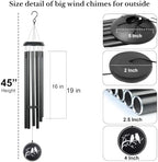 45" Memorial Large Wind Chimes Outdoor Deep Tone with 6 Heavy Tubes - Image 2
