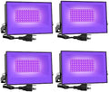 Onforu 4 Pack 38W LED Black Lights, Blacklight Flood Light with Plug, IP66 Waterproof, for Halloween Party, Glow in The Dark, Stage Lighting, Aquarium, Body Paint, Fluorescent Poster, Neon Glow,Black by Onforu