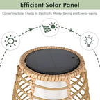 Solar Yard Outdoor Floor Lamp Patio Lights Solar Powered Lantern Weather-Resistant Wicker Deck Lights, Lamp Large for Garden (Austin Natural Brown) - Image 6