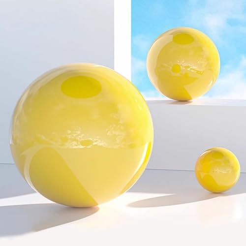 Gazing Globe Decor Ball, Hollow Gazing Ball, Seamless Stainless Steel Polished Reflective Smooth Mirror Garden Sphere Globe, Props of Photography, Garden Home Decor (Yellow, Dia: 10 inch/25cm) - Image 2
