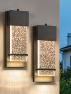 Dusk to Dawn Outdoor Wall Light Fixtures with Crystal Glass Black 2 Pack by YISURO
