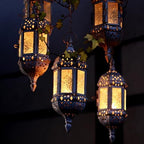 Moroccan Lantern, 2Pcs Moroccan Lantern, Hollow Vintage Hanging Candle Metal Decorative Ramadan Decorations for Home Indoor Outdoor for Winter - Image 2
