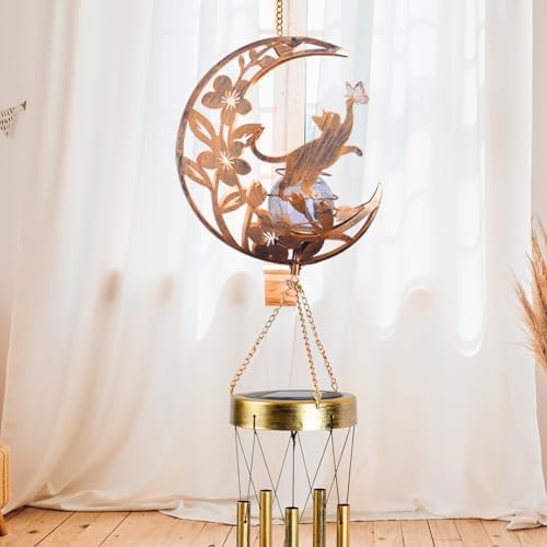 Cat Memories Wind Chime for Outdoor - Moon Design, Handcrafted Aluminum Wind Chimes for Garden Decor, Soothing Wind Bells for Porch/Patio, Perfect Housewarming/Birthday Gift for Women & Cat Owners - Image 3