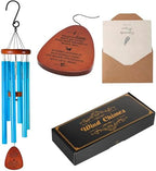 Memorial Wind Chimes for Loss of Loved One – Sympathy Wind Chimes for Dad, Mom, Baby, Brother, or Friend – Outdoor Bereavement Gift, Blue (Teardrop Design) by ABEICO