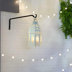 Accent Plus Christmas Decorations Indoor Lantern Decorative Outdoor Christmas Decorations Candle Lantern Moroccan Candle Holders Metal Hanging Lantern, White 5 X 5 X 12 Inches - Image 5