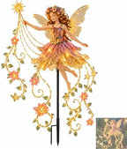 Enchanted Flower Fairy Solar Garden Light, Outdoor Figurine Statue with LED by Unknown