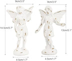 Sungmor Cast Iron Angel Statue Garden Fairy Figurines, 2 Pack Rustic White - Image 6