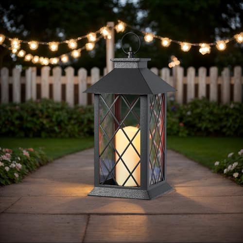 JOIONE Black Decorative Candle Lanterns, 2 Packs 14" Waterproof Porch Decor - Image 7