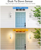 VIANIS 2 Pack Outdoor Sconce Lighting, White Exterior Wall Lights for House - Image 2