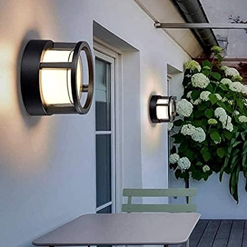 IP65 Waterproof Round Outdoor Garden Post Bollard Light Residential Lighting Column Lamp Aluminum Pathway Driveway Floor Lawn Landscape Lighting E27 Decoration Pillar Lantern Stigma Lamps,Small,Fr - Image 4