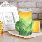 Watercolor Mountains Flameless LED Candles Painting Battery Operated Candles with Timer Pack of 2 LED Pillar Battery Tea Lights for Home Living Room Bedroom Dining Table Decorations - Image 2