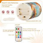 ALAZA Starfish Underwater Flameless Candles, LED Pillar Candles with Remote Timer, Battery Operated Candles Set of 2 - Image 6