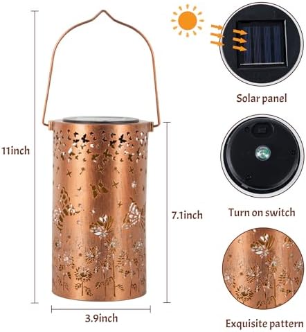 ANYTALK Butterfly Solar Lanterns Outdoor Waterproof, Birthday Gifts for Women Mom Grandma, Hanging Solar Lights for Yard, Patio, Porch, Garden Decor, Christmas Gifts for Her/Him - Image 5