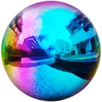 10 inch Stainless Steel Gazing Ball Rainbow Gazing Globe Mirror Reflective Garden Sphere Floating Pond Balls Gazing Ball Colorful and Shiny Home Outdoor Ornament - Image 2