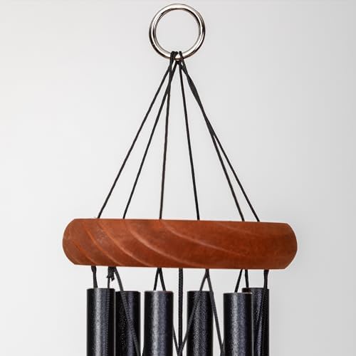 Festival 18-inch Redwood Wind Chime in Black by Wind River for Patio, Backyard, Garden, and Outdoor décor. Made in the USA - Image 5