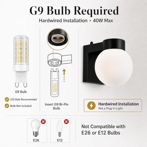Alighting Dusk to Dawn Outdoor Wall Sconce, Black Globe Porch Light - Image 6