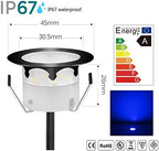 Low Voltage LED Deck Lighting Kit Stainless Steel 1W Waterproof Outdoor Yard Garden Decoration Lamps Landscape Pathway Patio Step Stairs LED In-ground Lights Black Border(10pcs,Blue) - Image 2