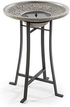 Smart Solar Perello IntelliSolar® Outdoor Solar-Powered Cement Birdbath Fountain with Remote, Bubbler, and 360-Degree Spray Topper, Distressed Cement Solar Birdbath, Gray by SmartSolar