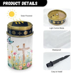 Poceacles Cross Solar Powered Cemetery Solar Candle, Memorial Floral Cross Butterfly, 2 Pack Waterproof Landscape Lights for Yard, Patio, Lawn, Home Decor - Image 7