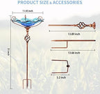 VCUTEKA Glass BirdBath Outdoor Birdfeeder with Metal Stake Garden Decor - Image 4