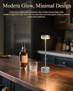 2 Pack LED Cordless Table Lamp Rechargeable, 5000mAh Portable Battery Operated LED Desk Lamp, 3 Color Dimmable Table Light for Reading/Home Office/Dining/Nightstand for Home Décor – Silver - Image 6