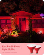 EDISHINE Dimmable Halloween Red PAR38 Flood LED Light Bulbs, 4 Pack - Image 2