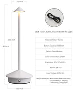Modern Cordless Table Lamp Set of 2, White Portable LED Desk Lamps - Image 5