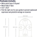 ShopLaLa Garden Fence (10 Panels) 12.5inx16.5in White Metal Wire Fencing - Image 2