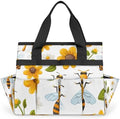 Garden Tool Bag Flying Bees Daisies Honey Garden Tool Storage Bag with Pockets Handle Portable Garden Tote Bags for Indoor Outdoor Gardening by Gublec