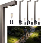 Gardenreet Brass Low Voltage L-Shaped Path Light, Bronze, G4, 3CCT, 4Pack by Gardenreet