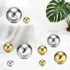 M METERXITY 1-Pack Garden Gazing Globes Ball Sculptures Diamond 8 Inch 304 Stainless Steel Hollow Mirror Reflective Floating Ball for Garden/Pond/Home/Yard Outdoor Decoration [Gold] - Image 4
