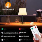 Gewiny Solar Table Lamp for Outside Patio Solar Lamp Outdoor Lamp Waterproof with Light Sensor,Dimmable Warm White+RGB LED Rechargeable Lamps Cordless Battery Operated Table Lamp （Black） - Image 5