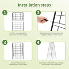 100% Metal Cucumber Trellis for Raised Bed,62"x17" A-Shape Garden Plant Support for Climbing Plants, Heavy Duty Metal Garden Trellises Plant Support for Vine Vegetables Outdoor (Black, 62x17inch(H*W)) - Image 6