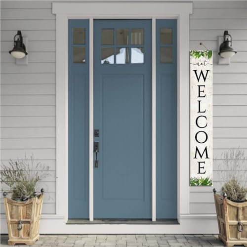 Unwelcome Porch Sign Go Away For Front Door Wooden Vertical Standing Hanging Decorations Spring Summer Farmhouse Outdoor Yard Housewarming Present 8x48inch - Image 5
