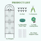 Metal Garden Trellis, 86.7" H x 19.7" W Black Coated Wire Lattice Panel, Sturdy Plant Support for Climbing Roses Vines Cucumbers Vegetables Outdoor Patio Yard (4 Packs) - Image 4