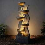 Bumilgar 52.8 Tall Modern Curved Garden Water Fountain Outdoor - Image 2