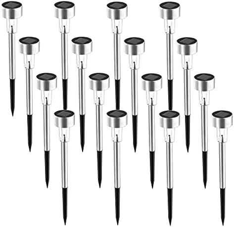 SOLPEX 24 Pack Solar Lights Outdoor, Stainless Steel Solar Pathway Lights by Solpex