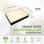 LUMENGY Paver Light 6x9 Inch (5.82x8.85), 2700K Warm White Brick Lighting for Pavers, Driveways, Walkways and Patios, 12V Wired, IP67 Waterproof, Drive-Over Rated, 6-Pack - Image 3