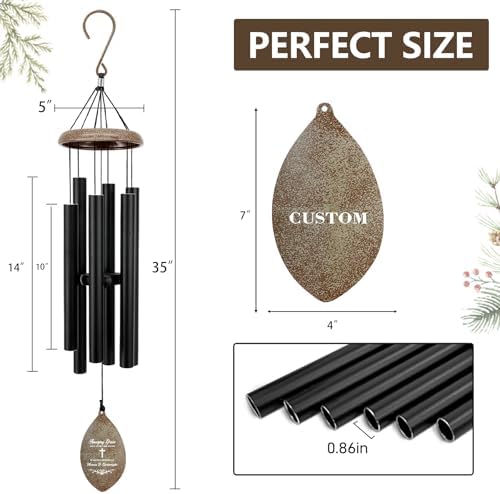 ASTARIN Personalized Name 35" Memorial Wind Chimes, Metal Sympathy Gifts for Loss of Mother Father Loved One, Bereavement Wind Chime in Memory Gift, Decor Outdoor Garden Patio, Produced in Texas - Image 3