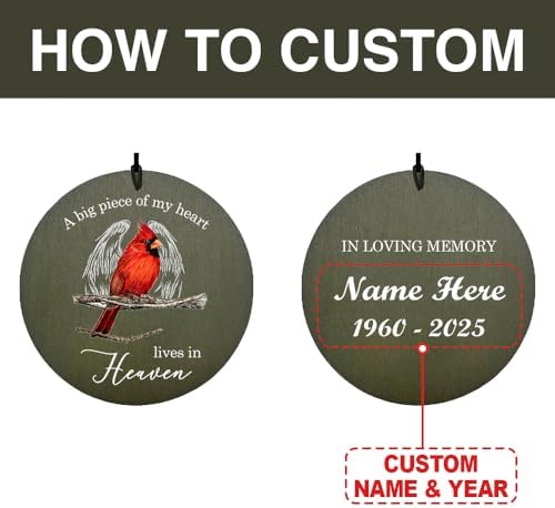 Personalized Cardinal Memorial Wind Chimes Lives in Heaven - Image 2