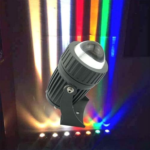 10W Rotation Spotlight Long Range LED Flood Lights, Narrow Beam Angle Landscape Lamps, AC 85-265V Outdoor Wall Washer, IP65 Building Exterior Wall Lighting Projector(White) - Image 4