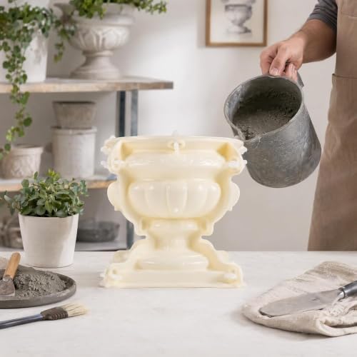 Milisten Concrete Planter Mold, 9.65×10.2 in Reusable Cement Flower Pot, DIY Garden Decor for Planters, Birdbaths and Statues, Durable Plastic Molds for Beginners and Professionals - Image 3