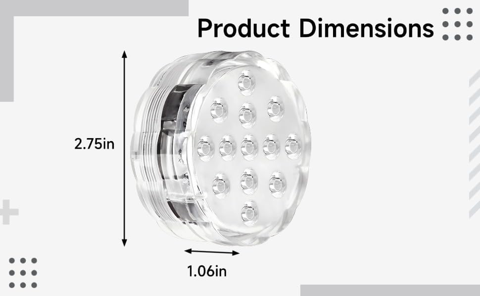4 Pcs LED Submersible Lights with App and Remote Control, RGB Color Changing Waterproof Underwater Pool Lights, 10-LED Bathtub Lights, Wireless Battery Operated Bathroom Lights for Fish Tank, Pond - Image 4