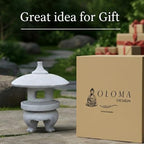 OLOMA Stone Yukimi Japanese Lantern Outdoor Sculpture Concrete Pagoda Garden Statue Asian Ornament Zen Garden Figurine Patio Porch Lawn Shrine Accent - Image 6