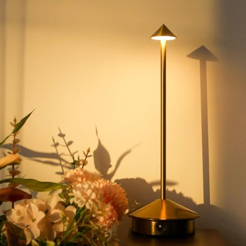 2 Pack Cordless LED Table Lamp, Rechargeable 5200mAH Battery Operated Lamp for Decor, 3 Color Stepless Dimming Desk Lamps, for Restaurant, Bedroom, Outdoor Camping, Coffee Shop, Night Light - Image 2