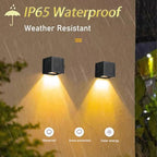 Solar Sconce Lights Outdoor, Motion Sensor, Dimmable Up and Down, Multiple Lighting Modes, Three Large Solar Panels, IP65 Waterproof for Yard Fence Patio Garage Porch, Modern Black Shell - Image 6