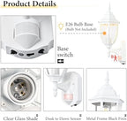 Porch Lights Outdoor Motion Sensor Wall Sconce Anti-Rust Aluminum, Exterior Outdoor Wall Lights Dusk to Dawn Porch Light Fixture Wall Mount for House Outside Patio 2Pack White - Image 5