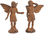 Sungmor Cast Iron Angel Statue Garden Fairy Figurines, 2 Pack Rustic Rust by Sungmor
