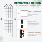 4 Pack Metal Garden Trellis for Climbing Plants, Black - Image 4